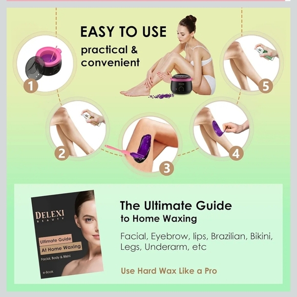 💅 Delexi Premium Waxing Kit - Smart-Heat Wax Warmer 41 Piece Set - Picture 5 of 8
